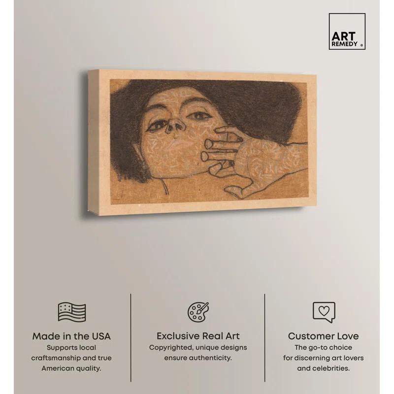 Art Remedy Head of a Woman 1908 Canvas Vintage Art by Art Remedy