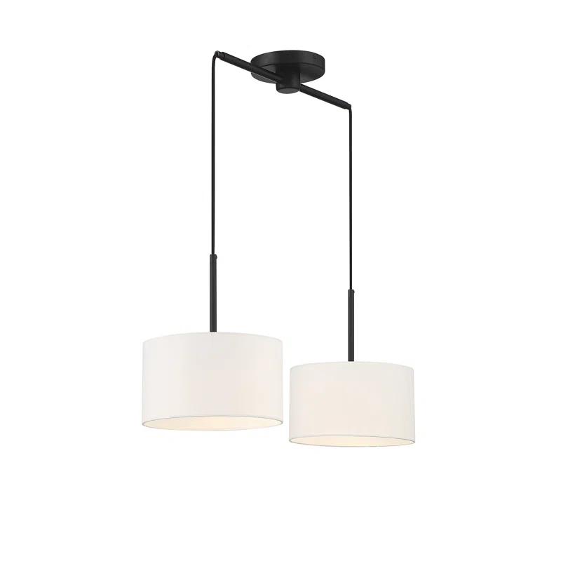 2 - Light Dimmable Drum Chandelier