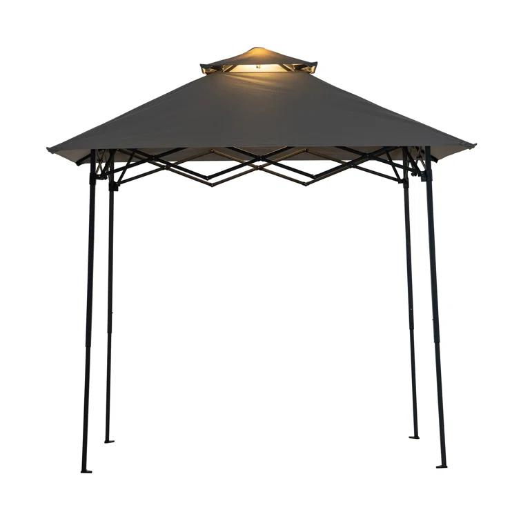 SUNJOY 8' x 5'  Pop up Grill Gazebo Double Tiered Outdoor Gazebo Standing-Height Canopy with Magnetic LED Light, Adjustable Ceiling Height, for BBQ,Picnics, Outdoor Events & Reviews | Wayfair