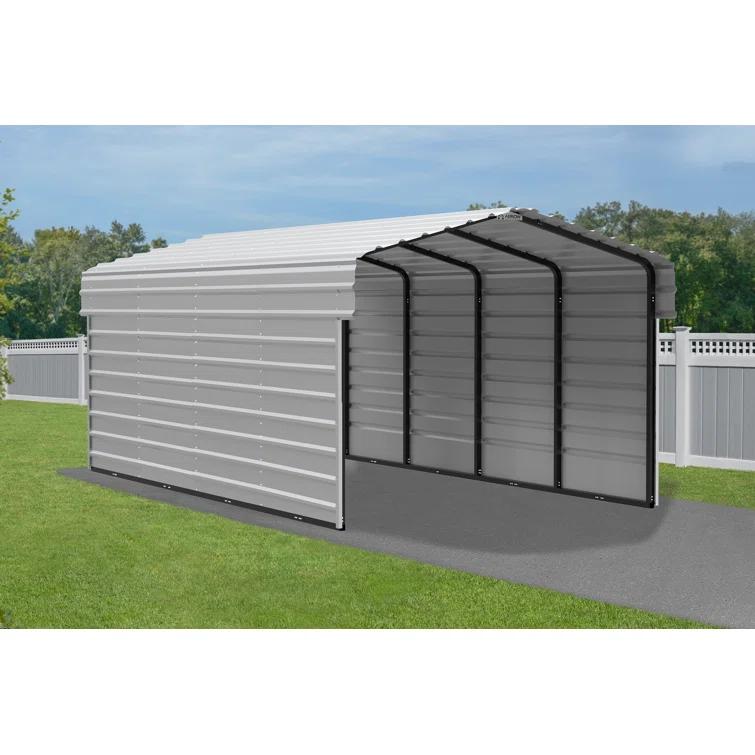 Arrow Arrow Steel Carport with 2 Side Wall Kits, 10X20X07