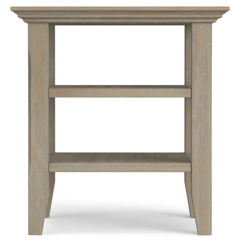 Simpli Home Acadian Solid Wood Transitional Table with Open Shelves
