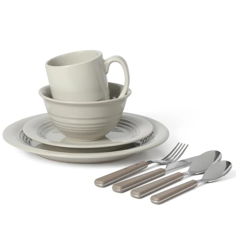 Martha Stewart Martha Stewart 32-Piece Combo Set Stoneware Dinnerware Set - Service for 4
