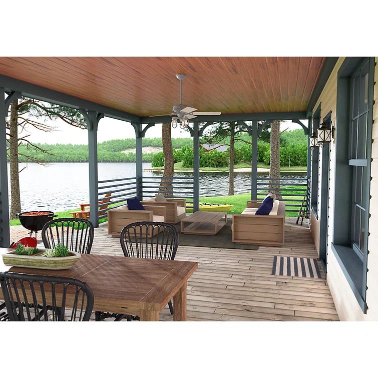 Hunter Fan 52" Starklake 5 - Blade Outdoor Standard Ceiling Fan with Pull Chain and Light Kit Included