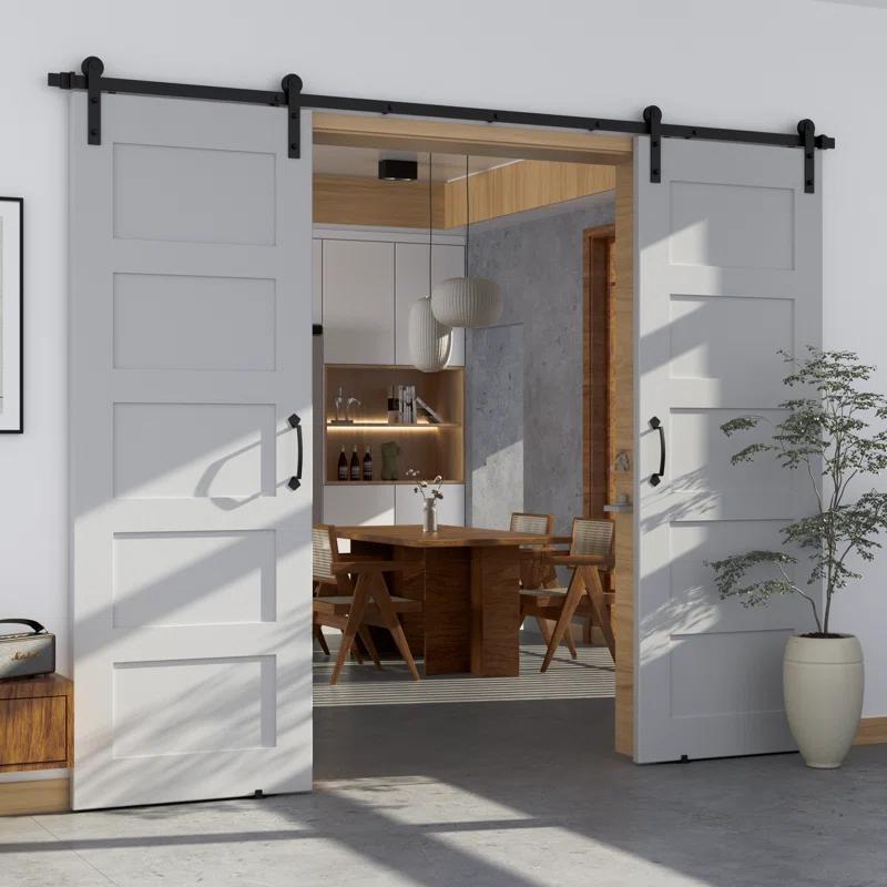 Watchmen Straight Design Standard Double Track Barn Door Hardware Kit