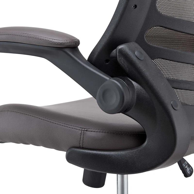 Modway Modway Attainment Vinyl Drafting Chair - Drafting Stool With Flip-Up Arm