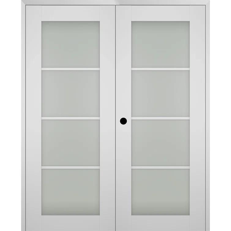 Belldinni Smart Pro 4 Lite Paneled Manufactured Wood and Frosted Glass Interior Double Prehung Door