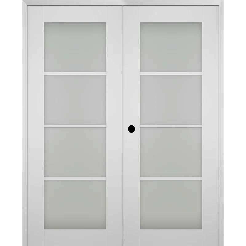Belldinni Smart Pro 4 Lite Paneled Manufactured Wood and Frosted Glass Interior Double Prehung Door