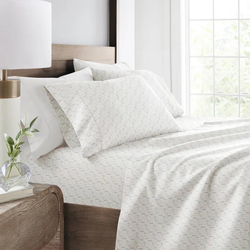 4 Piece Sheet Set Patterned Microfiber Ultra Soft Bedding in Floral Dream