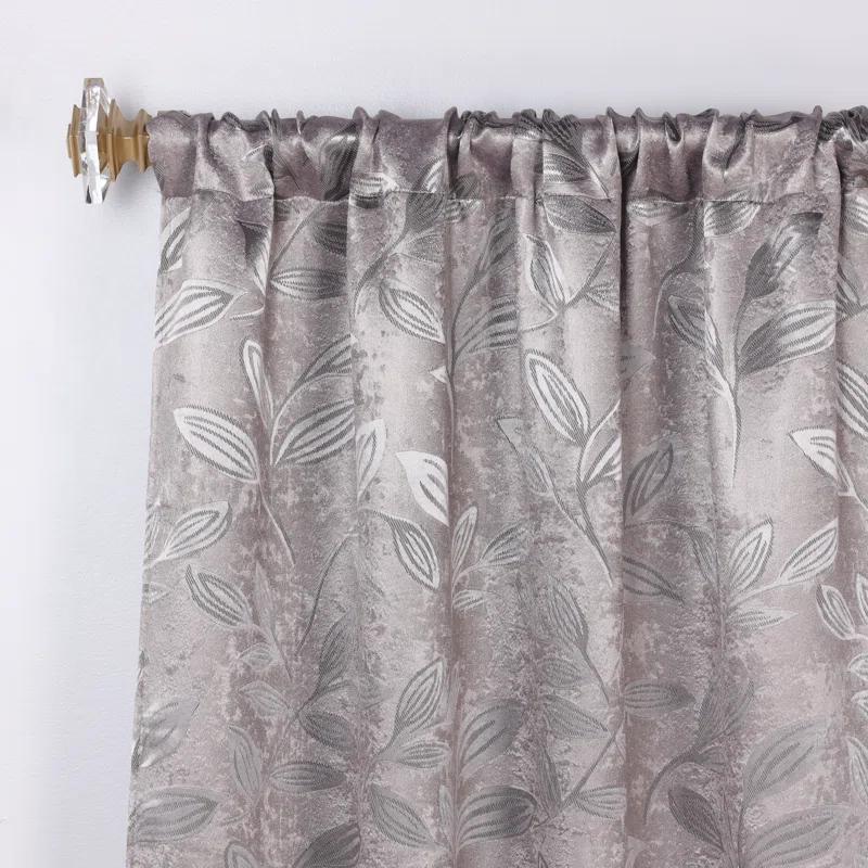 Superior Modern Bohemian Leaves Polyester Machine Washable Room Darkening Blackout Curtains by Superior (Set of 2)