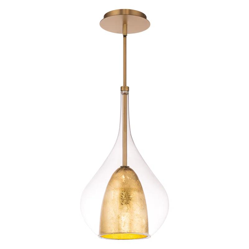 Modern Forms Helios 1 - Light Gold Leaf/Aged Brass LED Single Pendant