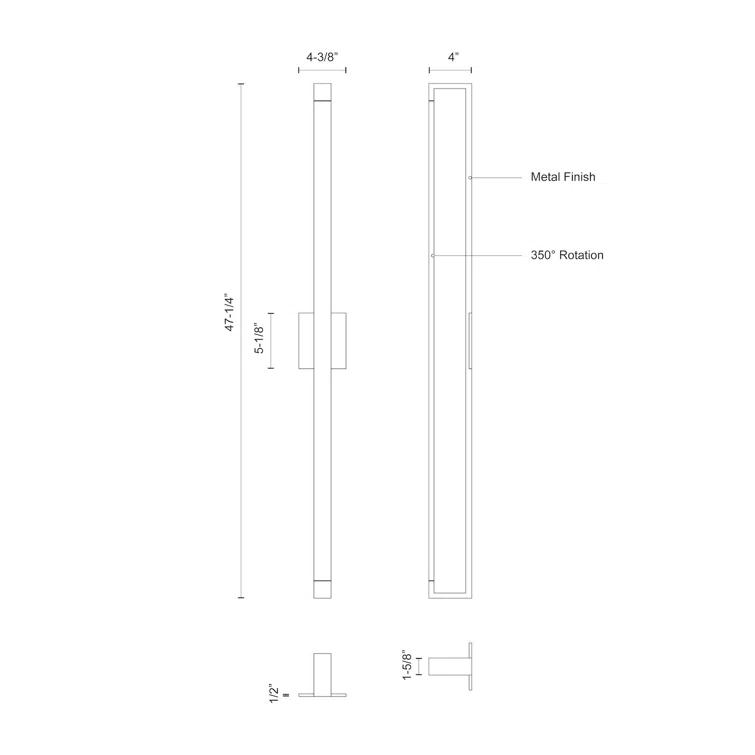 Kuzco Lighting Swivel Aluminum LED Flush Mounted Sconce