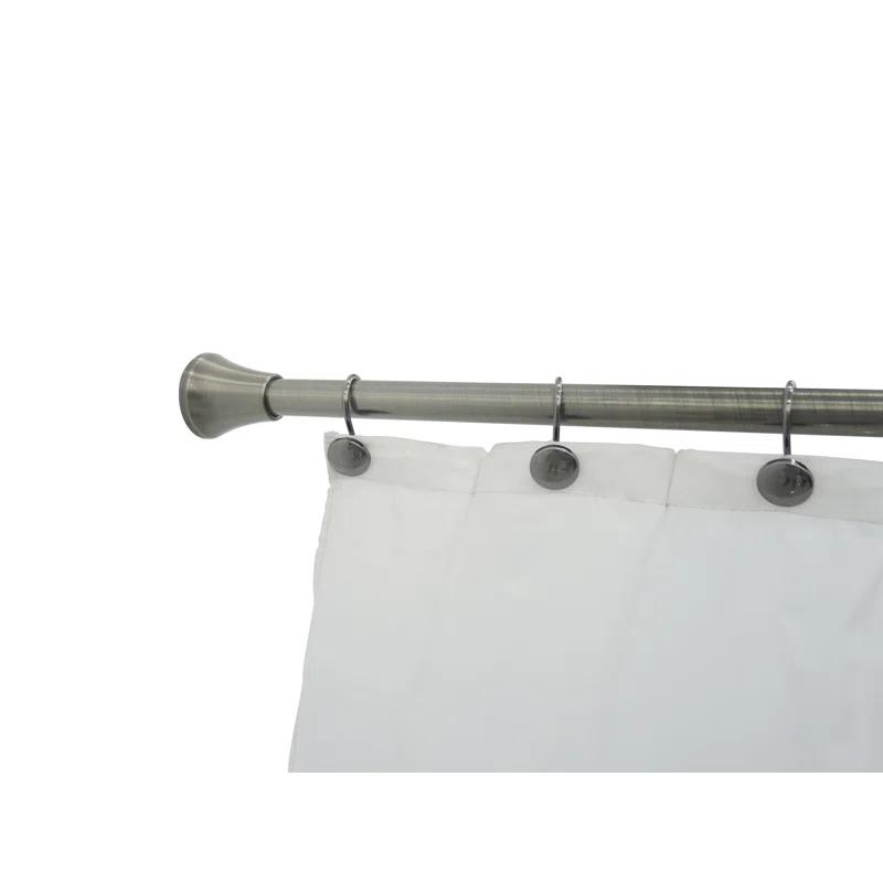 Indecor Home 2.5'' Straight Tension Shower Curtain Rod & Hook Set