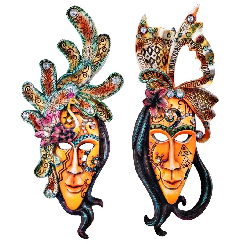 Design Toscano 2 Piece Masquerade Mask Wall Décor Set | Wayfair