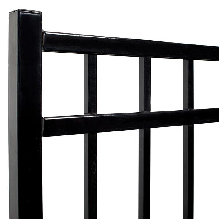 Fortress Building Products Athens 48'' H x 46.5'' W Gloss Black Metal Gate