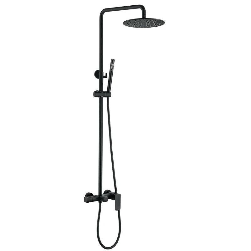 Exposed Pipe Shower System with 10" Overhead Shower, 3 Functions Tub Shower Faucet Sets with Rough-in Valve