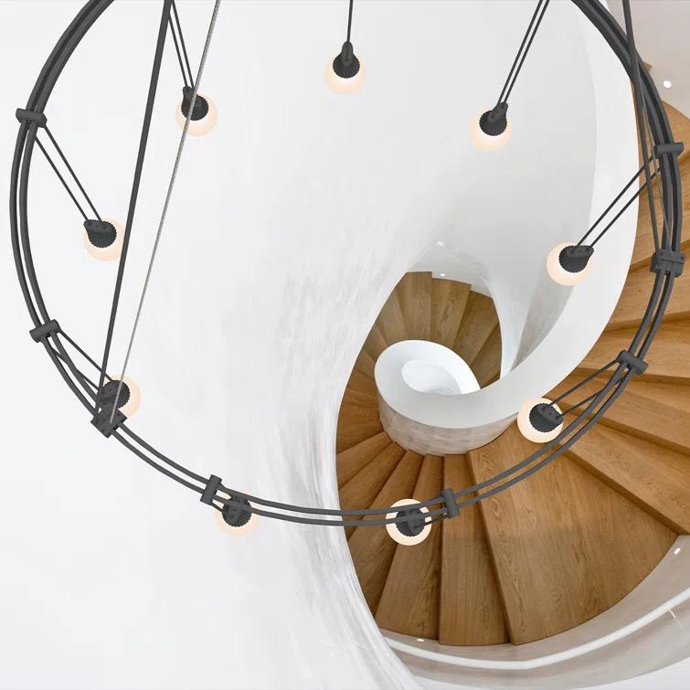 SONNEMAN Suspenders 9 - Light Dimmable LED Wagon Wheel Chandelier