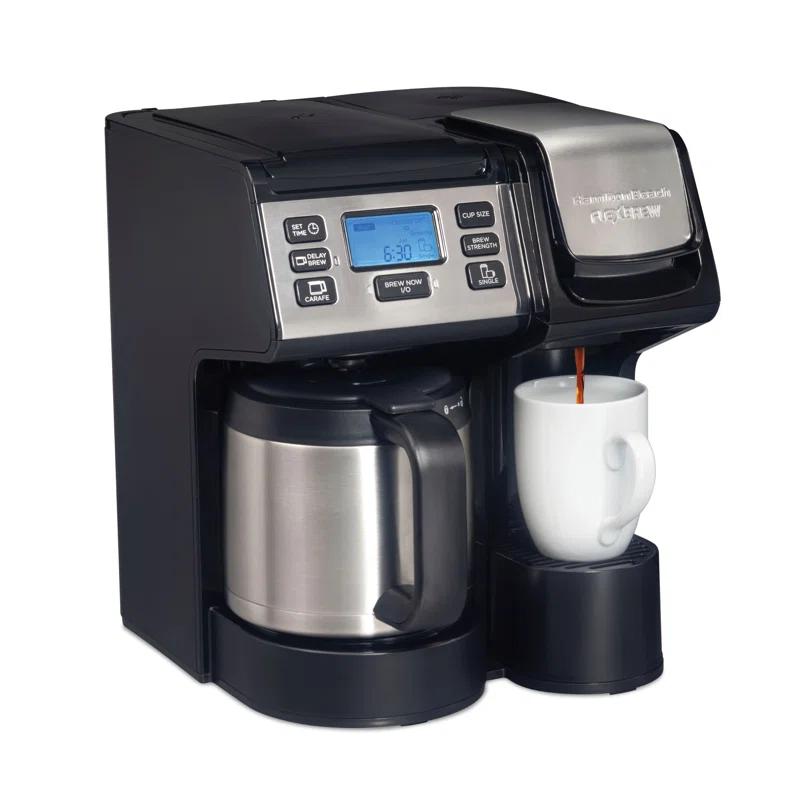 Hamilton Beach® FlexBrew® Trio 2-Way Coffee Maker, Single Serve & Full 12-Cup Pot, Compatible with K-Cup Pods or Grounds
