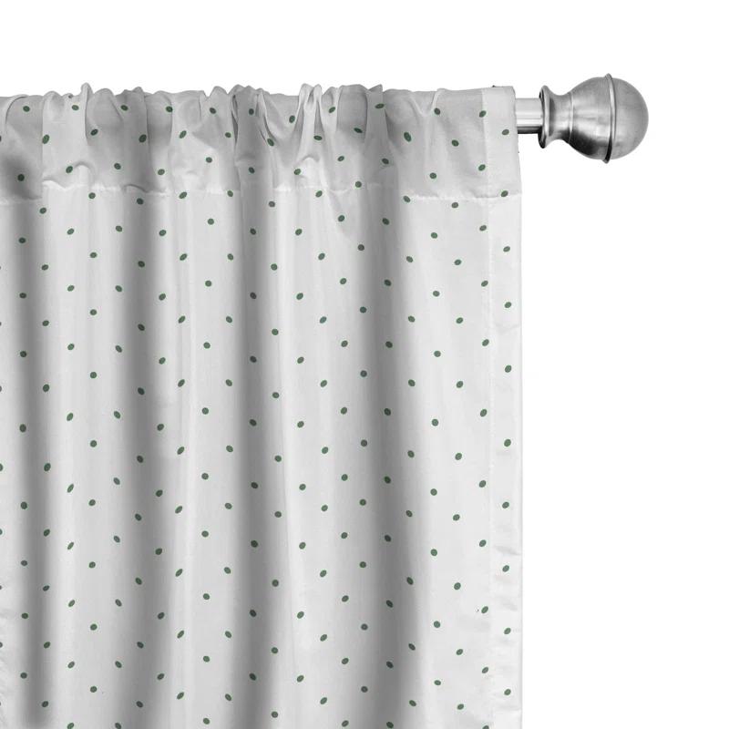 Ambesonne Polka Dot Semi-Sheer Rod Pocket Curtain Panels (Set of 2)