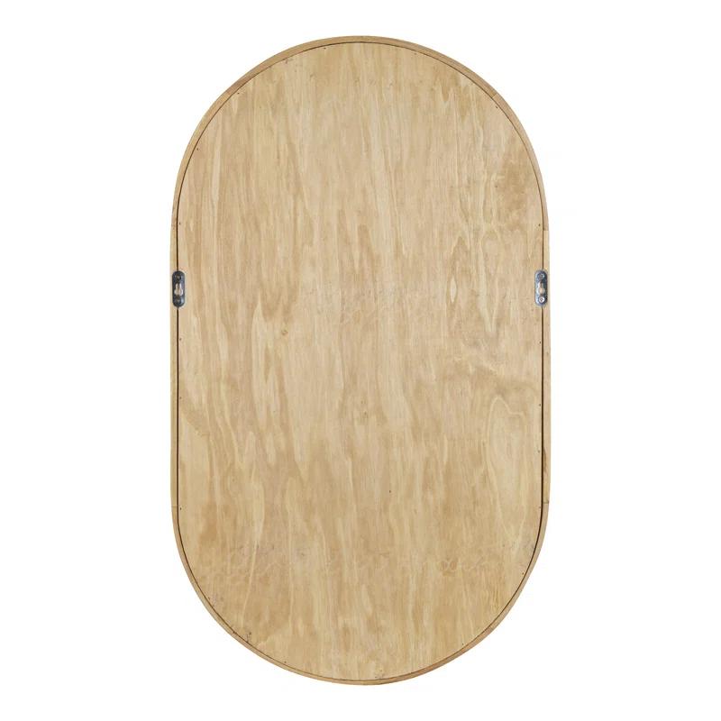 Minx Oval Solid Mango Wood Accent Wall Shelf