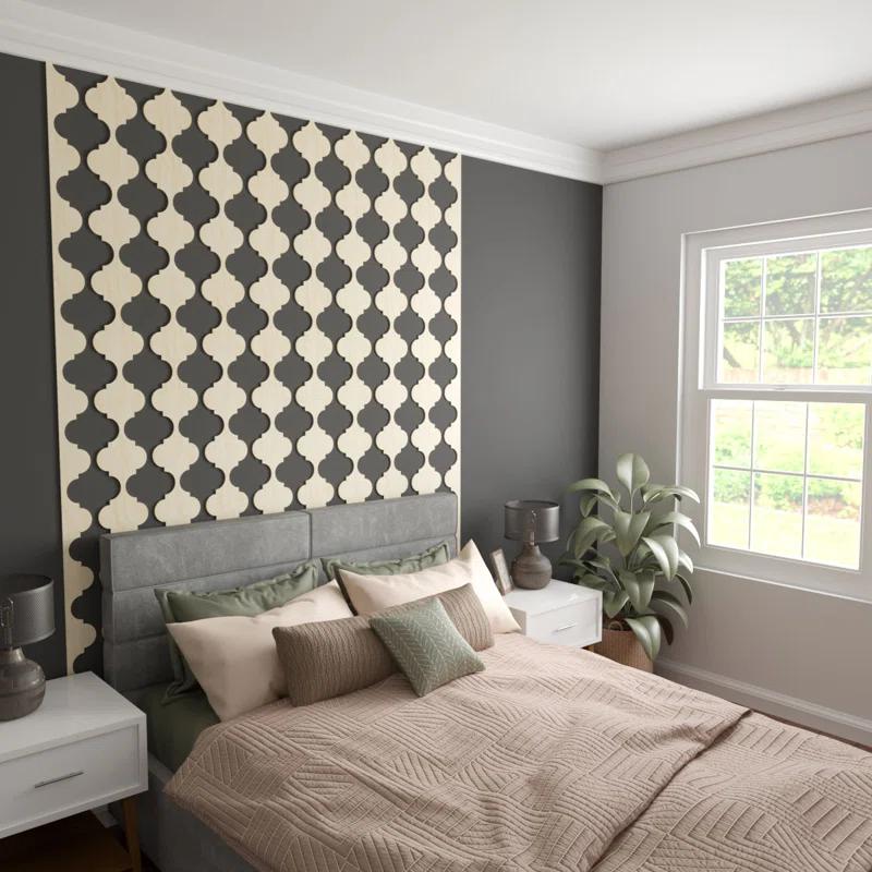 Ekena Millwork Marrakesh Adjustable Wood Decorative Slat Wall Panel Kit