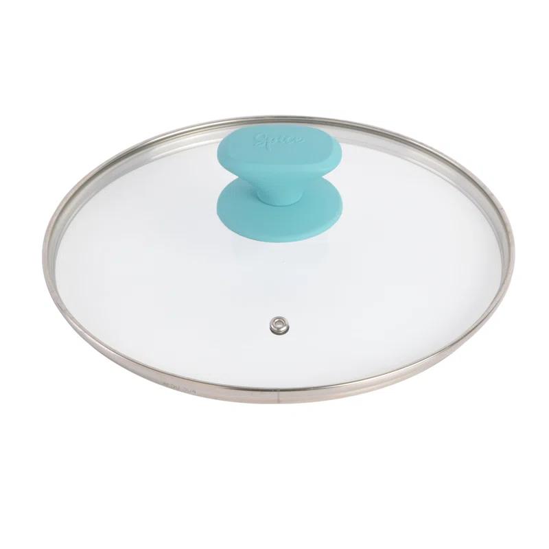 Spice by Tia Mowry Spice By Tia Mowry Savory Saffron Nonstick Ceramic Dutch Oven With Stainless Steel Steamer, 5-Quart, Charcoal, Enamel Exterior, Stay-Cool Handles