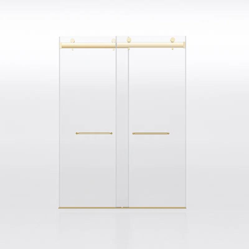 Dimorphos Frameless Sliding Glass Shower Doors with 3/8"(10mm) Clear Tempered Glass 11DD701957Q