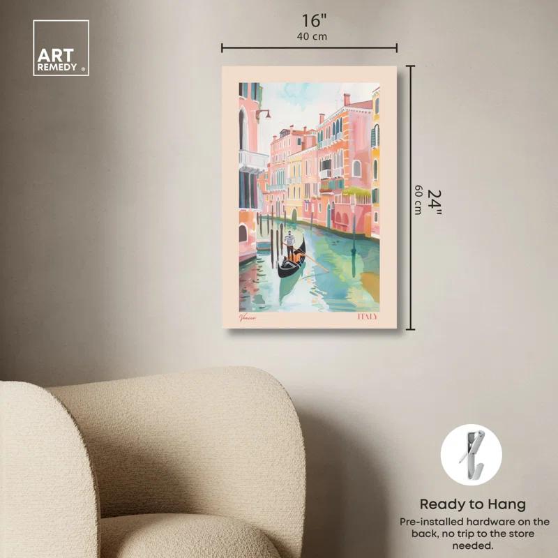 Art Remedy Soft Spring Venice Canvas Cute Travel Art by Art Remedy