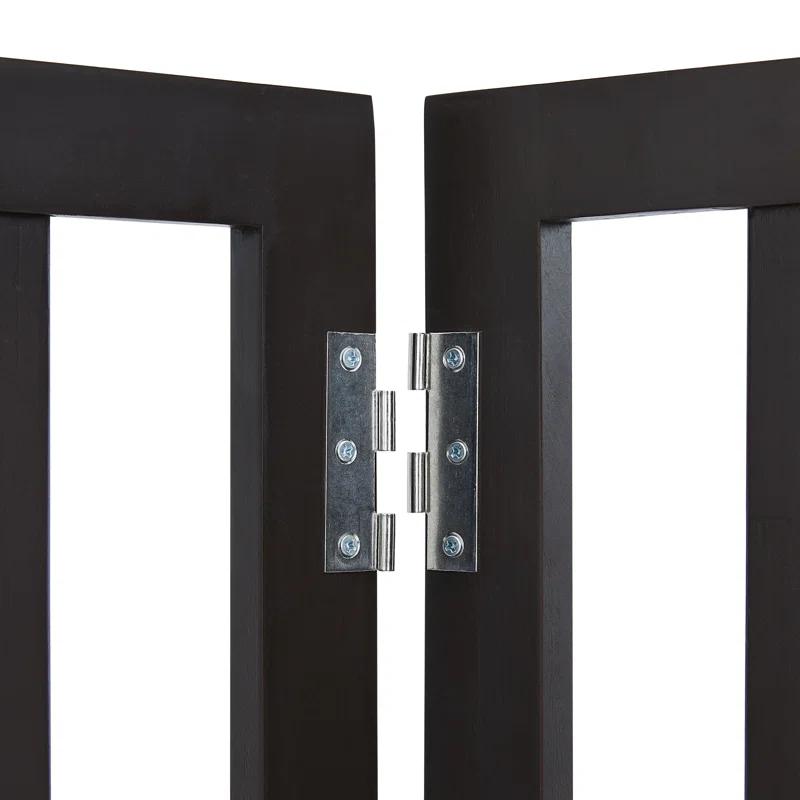 Solid Wood Free Standing Pet Gate With Door