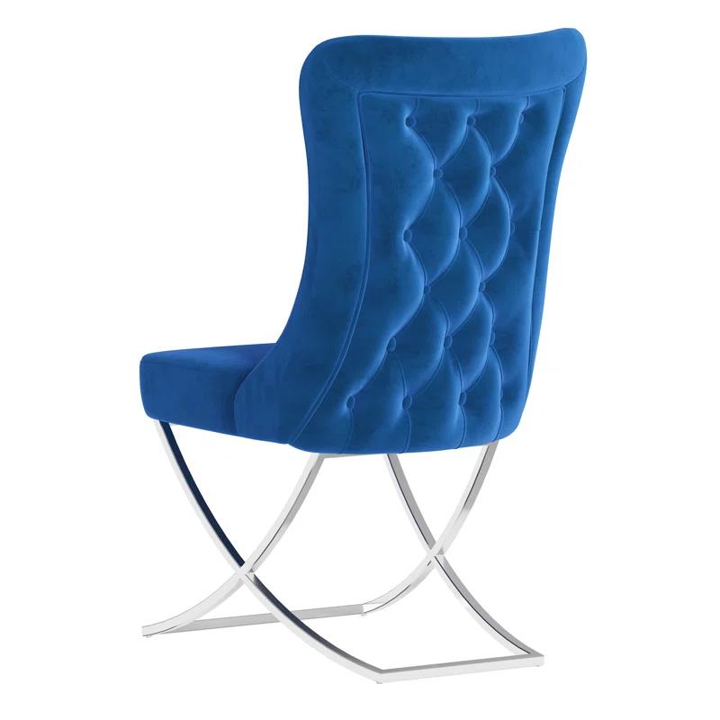 Orren Ellis Upholstered Modern Silver Legged Dining Chair, Set of 2 (Set of 2)