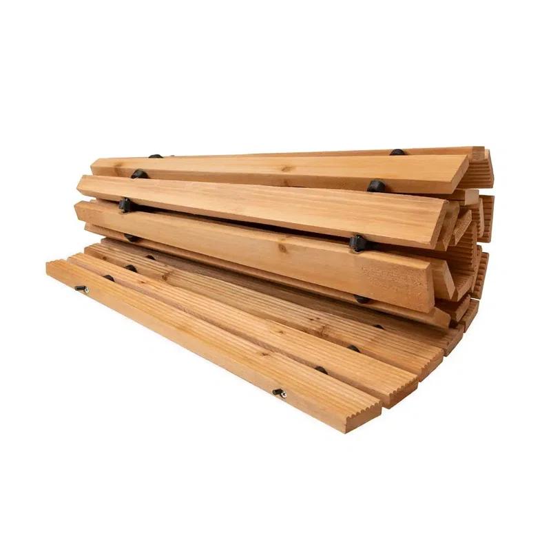 Plow & Hearth 4'L Roll-Out Curved Hardwood Pathway