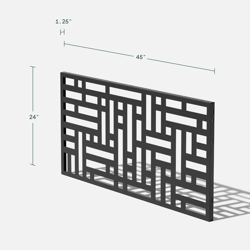 Veradek Screen Series Block Pattern Plastic Black Screen Panel (Set of 3)
