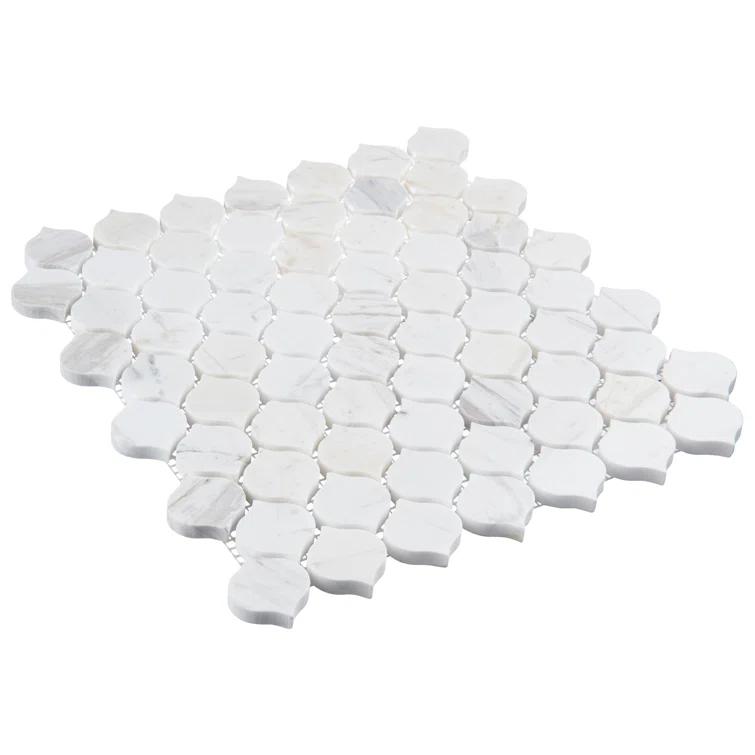 Andova Dayberry 1.5" Marble Arabesque Mosaic Kitchen Backsplash, Bathroom, Shower, Pool, Wall and Floor Tile