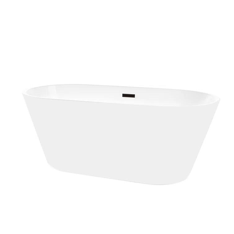 Vanity Art 67'' x 32'' Freestanding Soaking Acrylic Bathtub VA6815-NLW-ORB
