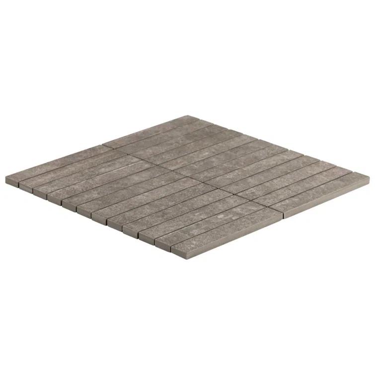 Bond Tile Monolith 11.81 In. X 11.81 In. Stacked Matte Porcelain Mosaic Floor And Wall Tile (5.76 Sq. Ft. / Case)