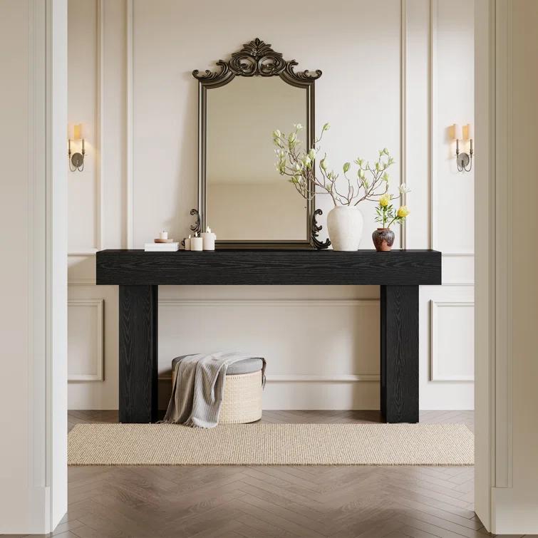 GIODIR 63 Inch Long Console Table, Rustic Wooden Sofa Table Behind Couch, Farmhouse Entryway Table, Industrial Accent Furniture For Entrance, Foyer, Hallway, Living Room