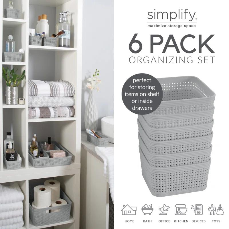 Simplify Simplify Plastic Basket (Set of 6)