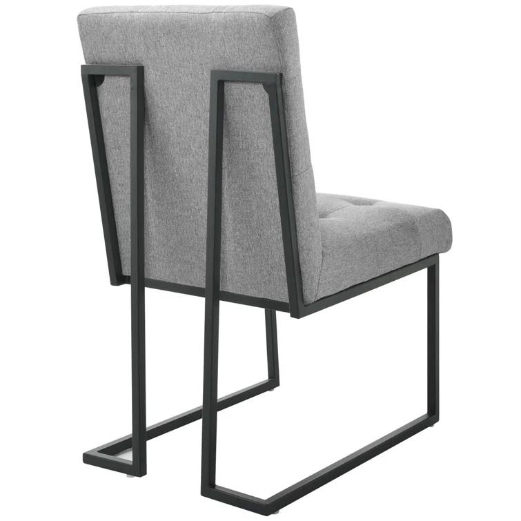 Modway Privy Black Stainless Steel Upholstered Fabric Dining Chair by Modway