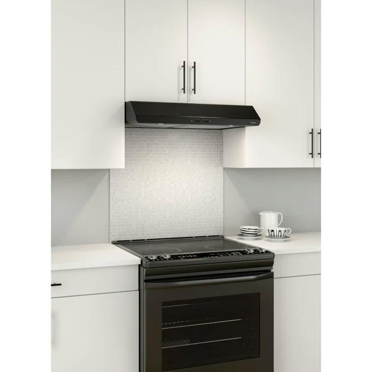 Broan NuTone Broan NuTone 30" Steel 250 CFM Convertible Under Cabinet Range Hood with Mesh Filter BKSH130BL
