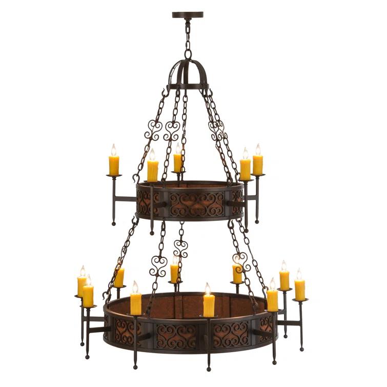 Toscano 48" Bronze Two-Tier Candle Chandelier