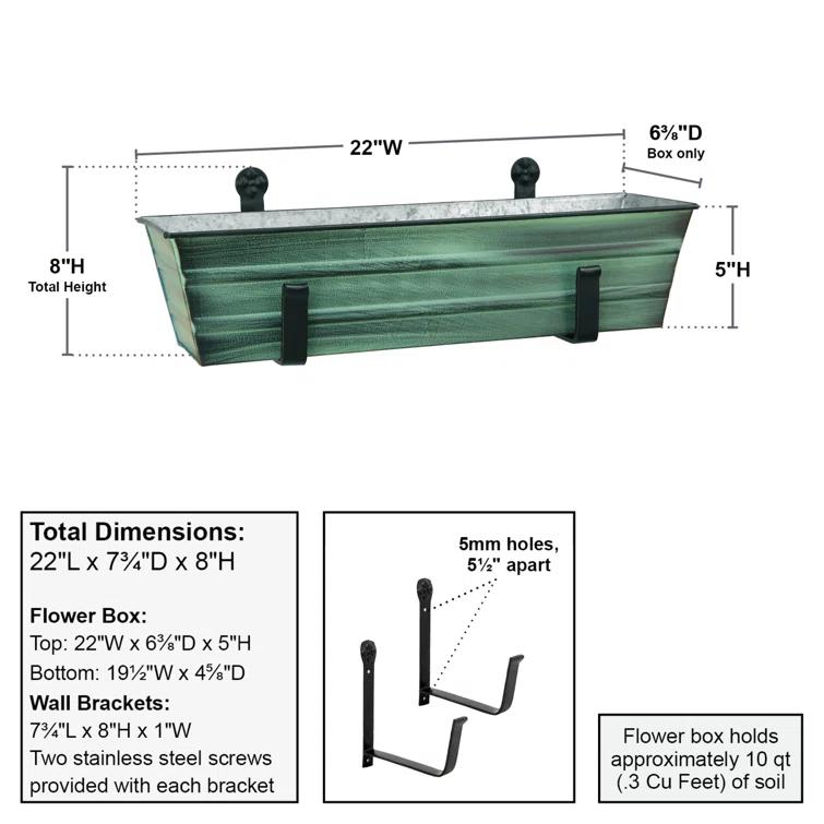 Winston Porter Dynamism Metal Window Box Planter