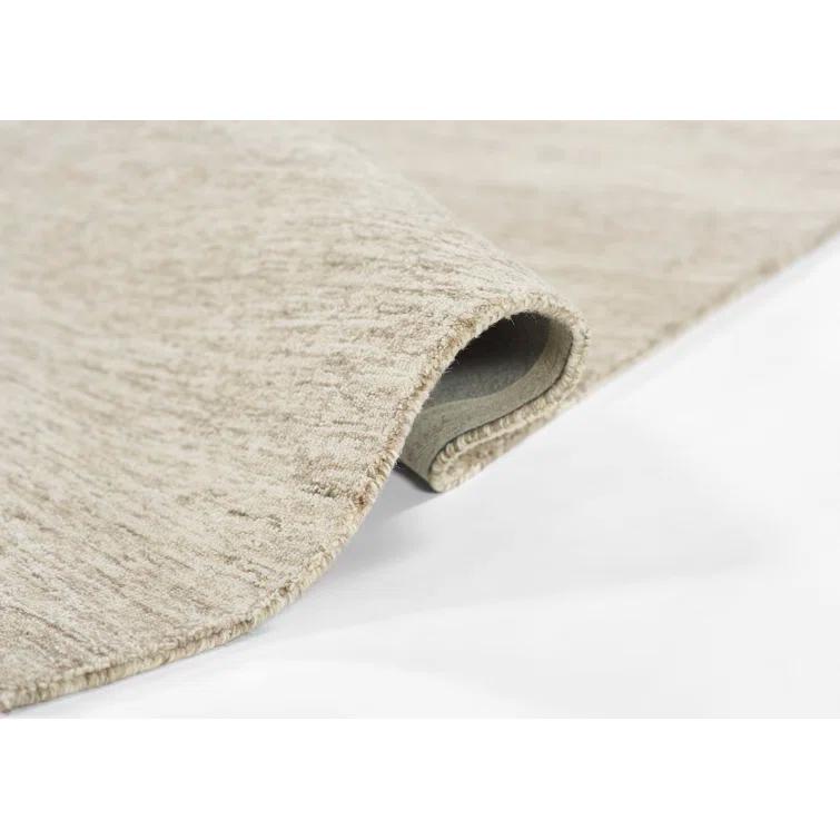 Momeni 8'x10' James Solid Handtufted Area Rug Natural: Wool, Low Pile, Rectangle, Indoor, Tufted, Vacuum Care