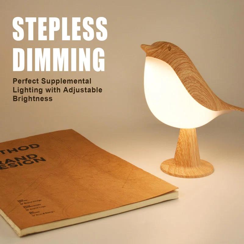 Winston Porter Small Desk Lamp, Bird Lamp Bedside Lamps With 3 Color Temperature And Touch Sensor,Cordless Lamp Kids Night Light With Rechargeable Battery