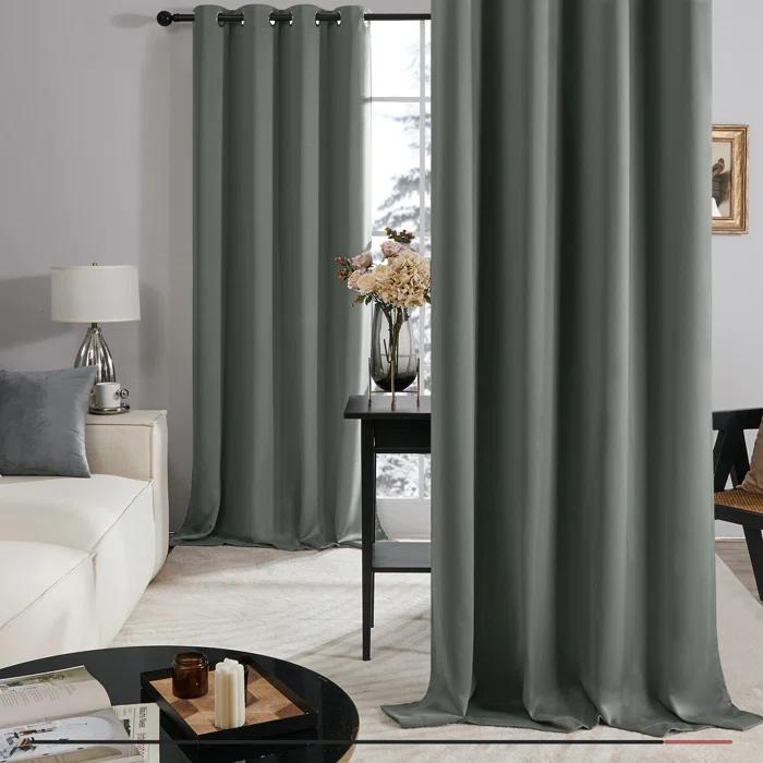 Deconovo Deconovo 100 Percent Blackout with Liner Grommet Curtain Panel Pair (Set of 2)