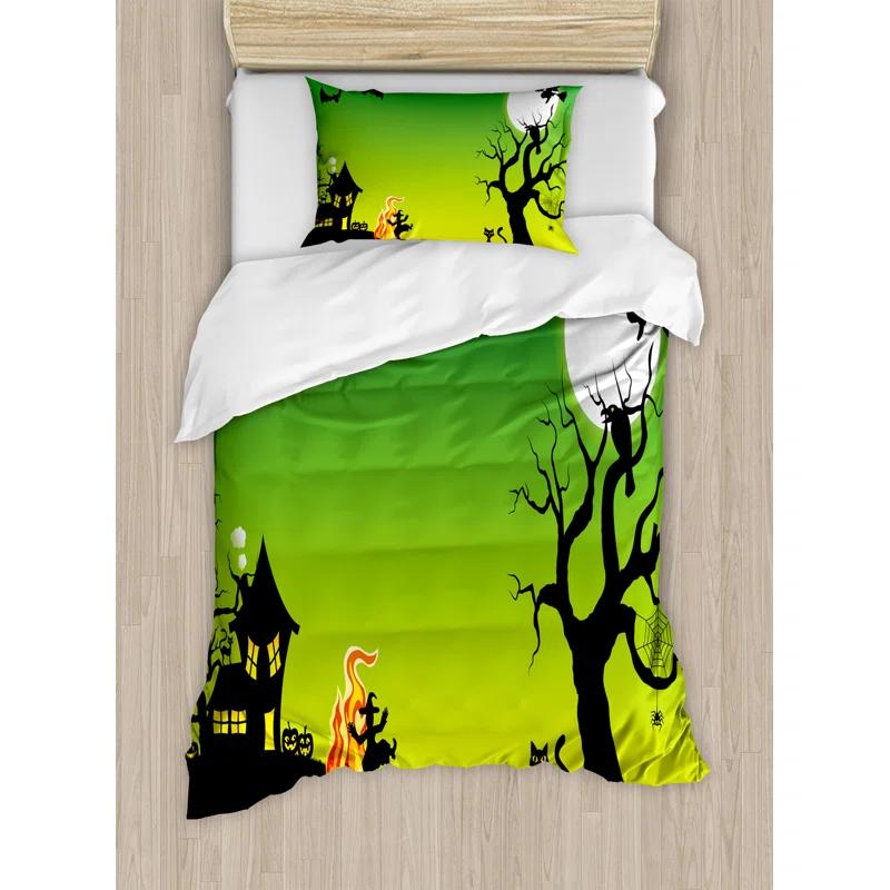 Ambesonne Halloween Modern & Contemporary Duvet Cover Set
