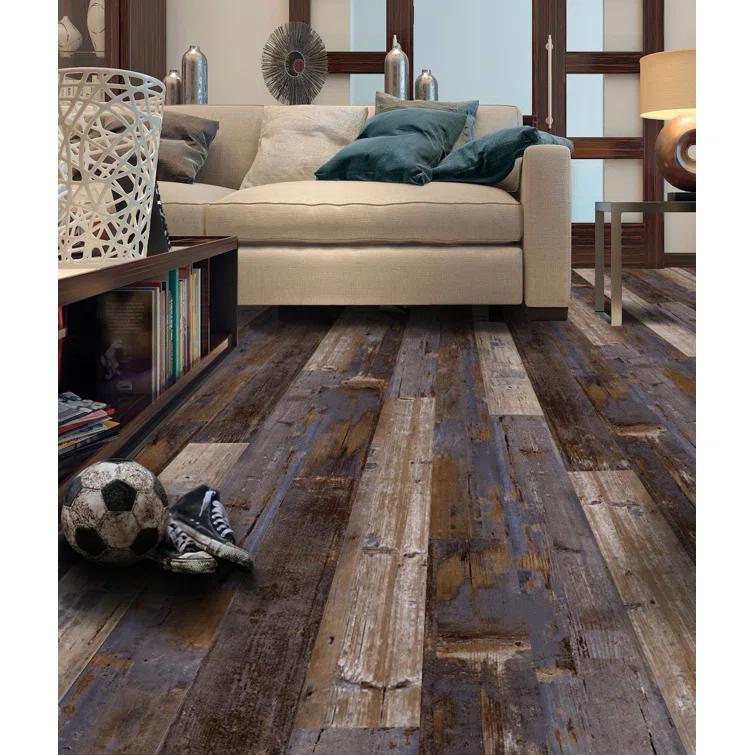 DecoProducts Colors Glue Down Floor and Wall DIY Multi-Tonal Style 6" x 36" x 2mm Luxury Vinyl Plank
