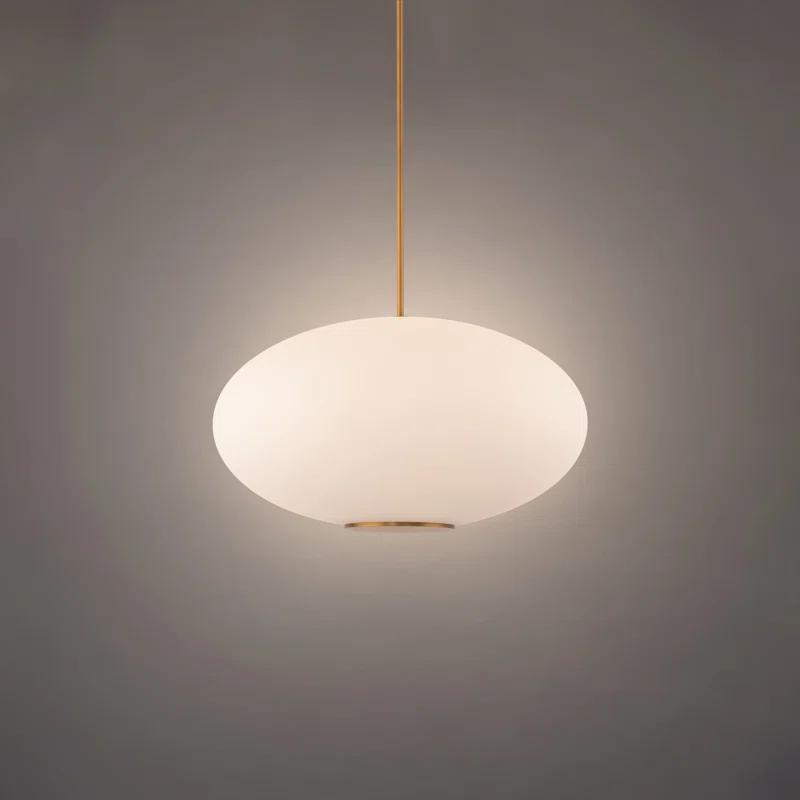 Illusion Dimmable LED Pendant With Oval Shaped Glass Shade, Adjustable Color Temperature