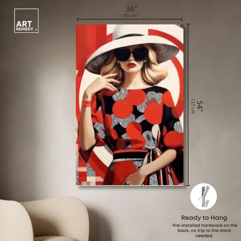 Art Remedy Stunning In Red II Canvas Retro Art Prints by Art Remedy