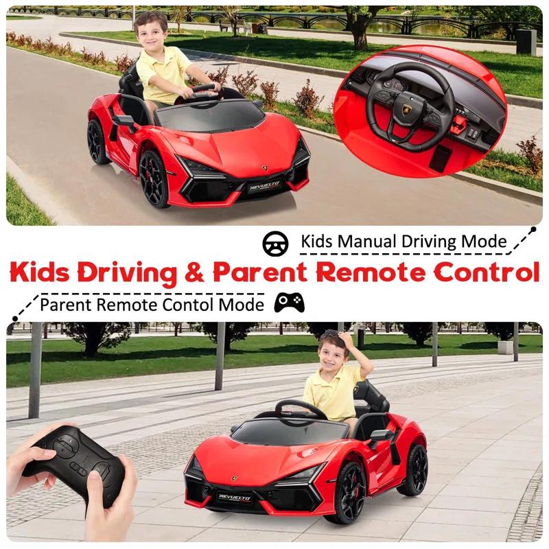 Hetoy 12V Kids Ride On Car, Licensed Lamborghini Revuelto Electric Car For Kids