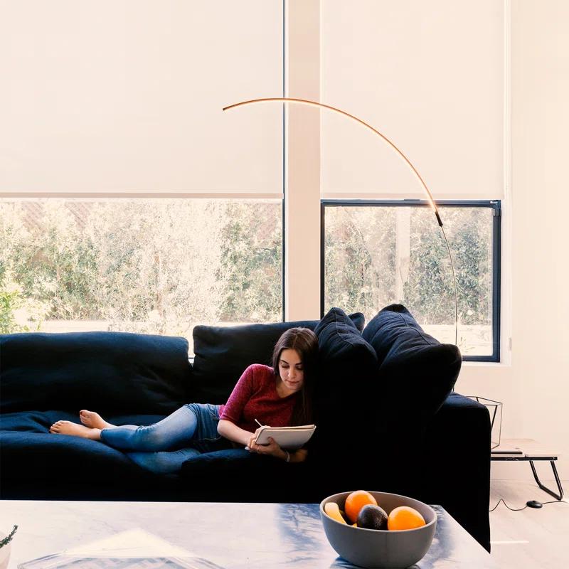 Brightech Sparq Arc 67 in. Industrial LED Floor Lamp with Built-In 3-Way Dimmer