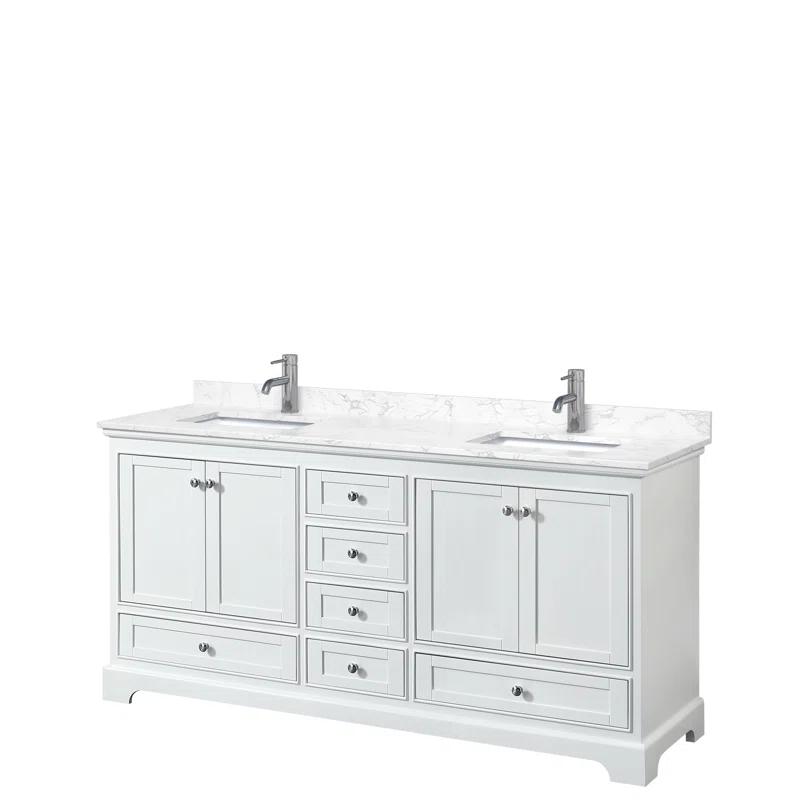 Wyndham Collection Deborah 72" Double Bathroom Vanity Set & Reviews | Wayfair
